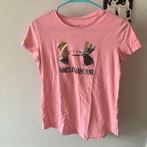 Under armour kids pink shirt